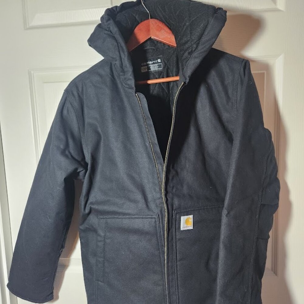 Carhartt Kids XL Canvas Jacket, XL 18-20, Black, never worn, no tags, Hooded
